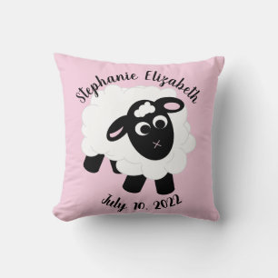 Coussin Date de naissance Cartoon mignon Mouton Jetez l'or