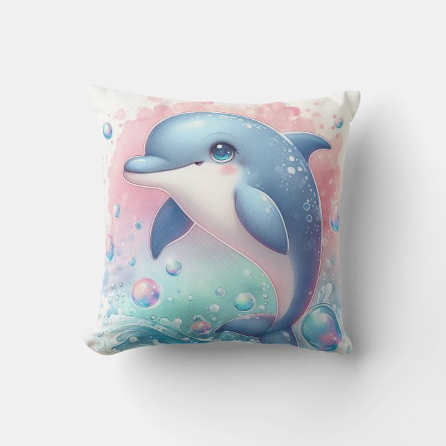 Coussin Dauphin aquarelle (Recto)