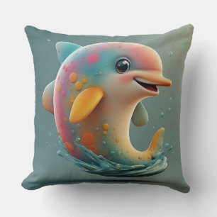Coussin Dauphin de dessin animé adorable