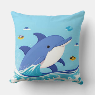 Coussin Dauphin de dessin animé Splash pour le style de ch