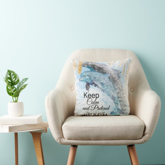 Coussin Dauphins Garder Leur Calme Font Semblant À La Plag (Chaise)