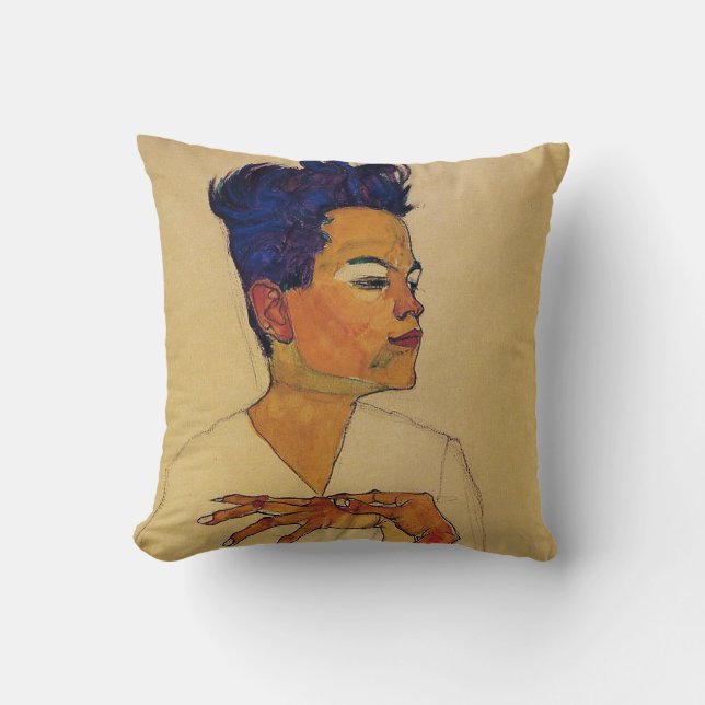 Coussin d'autoportrait d'Egon Schiele (Recto)