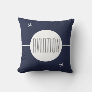 Coussin d'aviation Pilote d'avion funky blanc