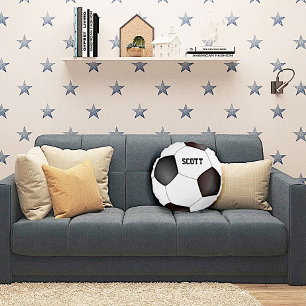 Coussin de balle de football noir et blanc personn