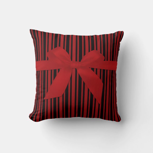 Coussin de bandes rouge et noire (Recto)