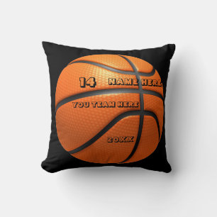 Coussin de basketball personnalisé avec le nom du