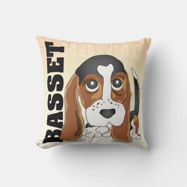 Coussin de Basset Hound (Recto)