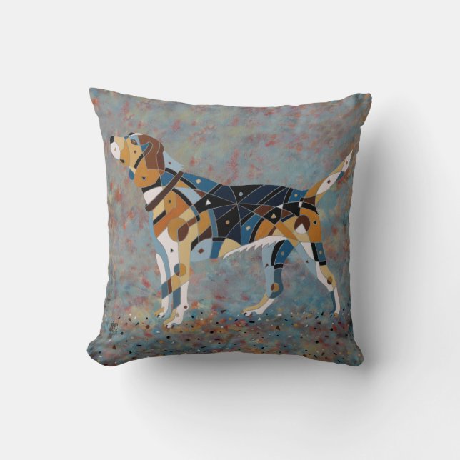 Coussin de beagle - chien contemporain 3 (Recto)