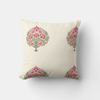 Coussin De beaux arbres indiens roses