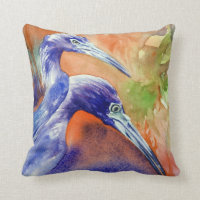Coussin de beaux-arts de héron de petit bleu