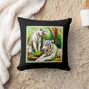 Coussin De Beaux Tigres Blancs Dans La Jungle. Commandez d