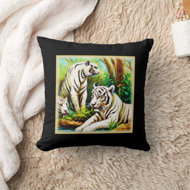 Coussin De Beaux Tigres Blancs Dans La Jungle. Commandez d (Couverture)