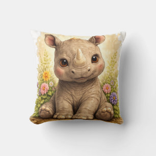 Coussin de bébé rhinocéros mignon Kawaii pour la n