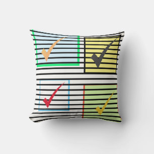 Coussin de blocs de lignes de signe de coche funky