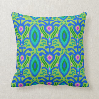 Coussin de Bohème d'Ikat (vert)