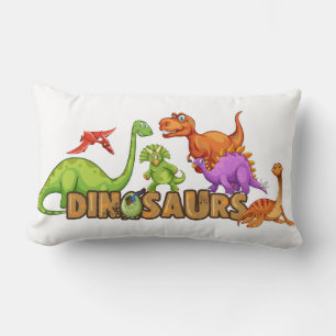 Coussin de bois d'enfant - Dinosaure coloré