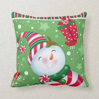 Coussin de bonhomme de neige de menthe poivrée