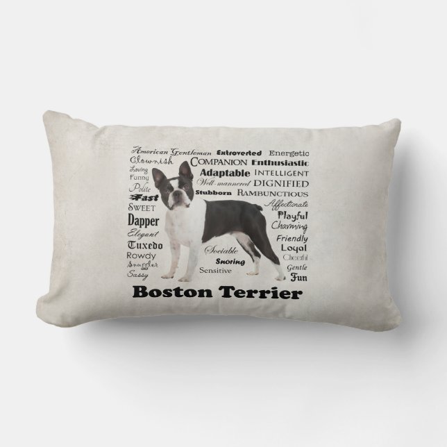Coussin de Boston Terrier Traits (Recto)