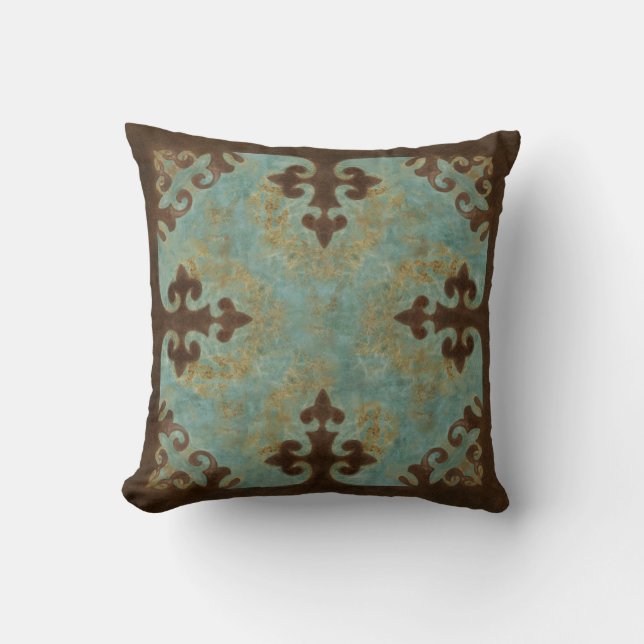 Coussin de bottes en cuir de turquoise (Recto)