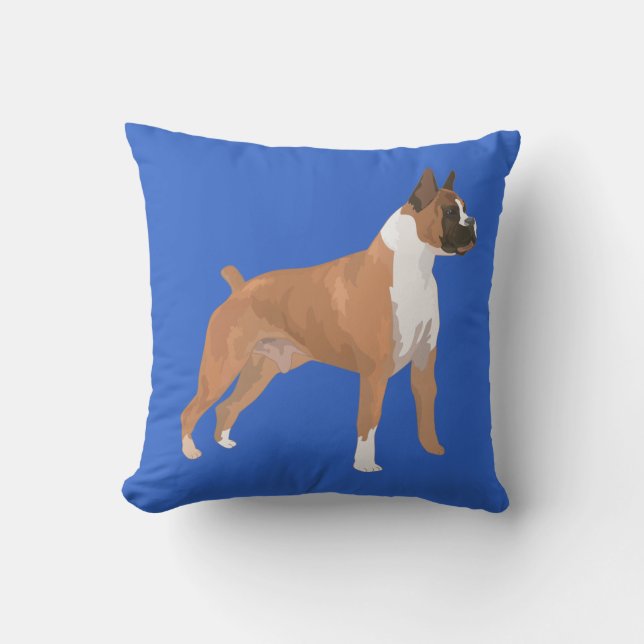 Coussin de Boxer Puppy Dog Graphic Blue Designer (Recto)