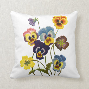 Coussin de broderie de l'équipage des Pansies Fau