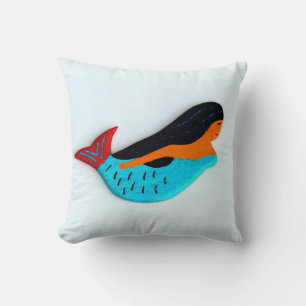 coussin de brunette mermaid