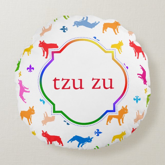 Coussin de Bulldog français monogramme (Devant)