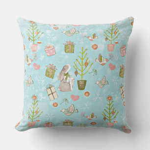 Coussin De Bunnies et Noël Motif pour enfants