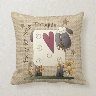 Coussin de burlap pour les moutons de campagne