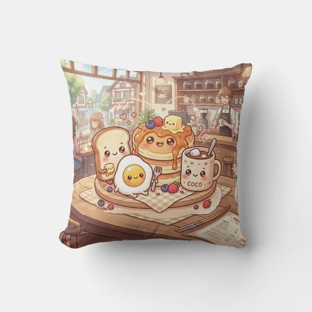 Coussin de Café Petit Déjeuner Mignon (Recto)