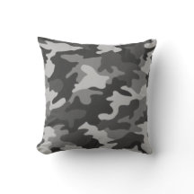 Coussin de camouflage noir et blanc