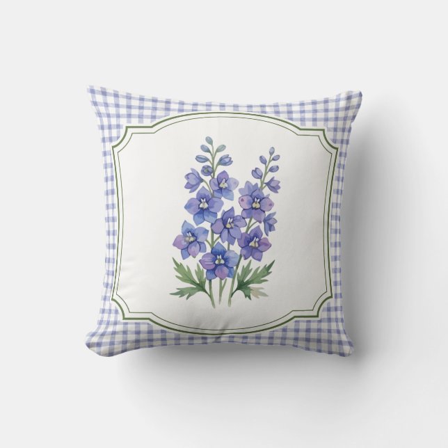 Coussin de campagne à fleurs bleues (Recto)