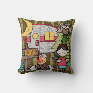 Coussin de camping customisée Black Haired Girl