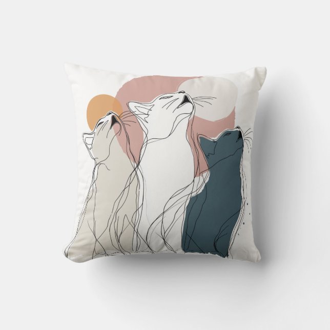 Coussin de canapé en art de chat moderne (Recto)
