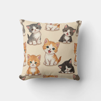 Coussin de caractère chat mignon