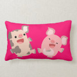 Coussin de caricatures de Cute Dancing<br><div class="desc">Caricature de petits cochons de caricature s'amusant à danser : D Les animaux de la fête les plus mignons autour. Entièrement personnalisable et disponible sur d'autres produits.</div>