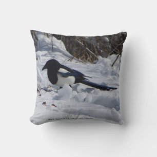 Coussin de carré Black Billed Rocky Mountain Magpi