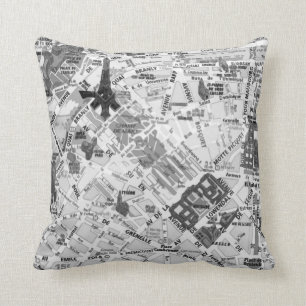 Coussin de carte de Paris