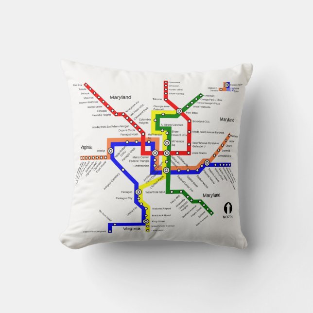 Coussin de carte de souterrain de métro de (Recto)