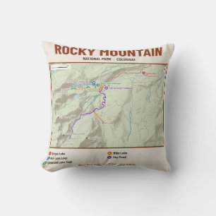 Coussin de carte des sentiers du parc national de