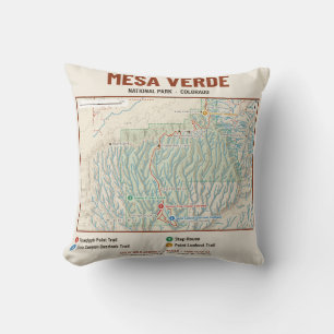 Coussin de carte du parc national de Mesa Verde