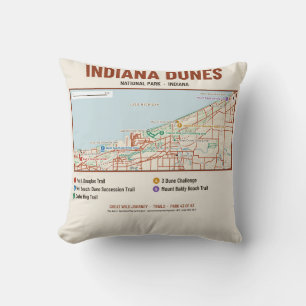 Coussin de carte du sentier du parc national des d