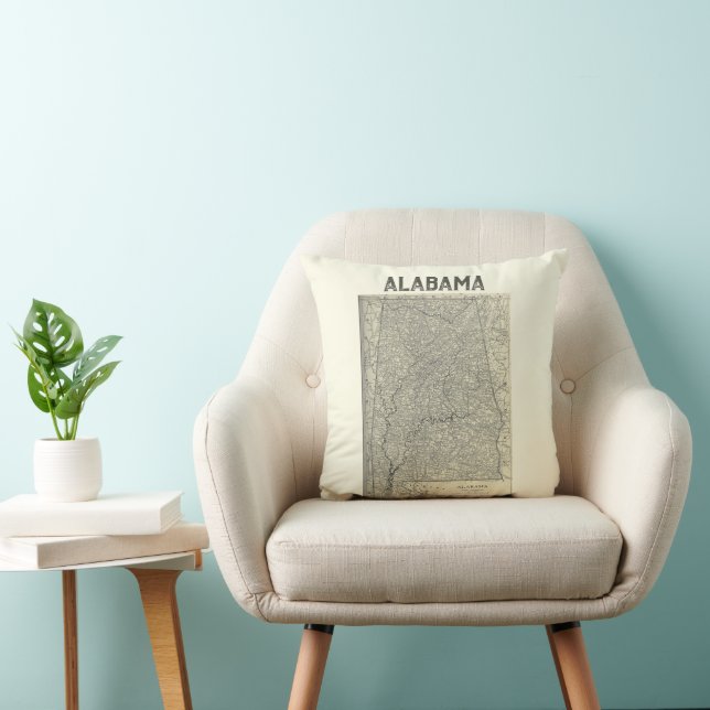 Coussin de carte vintage Alabama (Chaise)