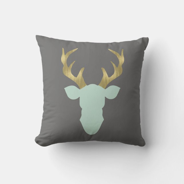 Coussin de cerf, Tête de cerf, Antlers, Couleur mo (Recto)