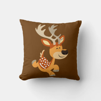 Coussin de cerfs en jachère en caricature mignon