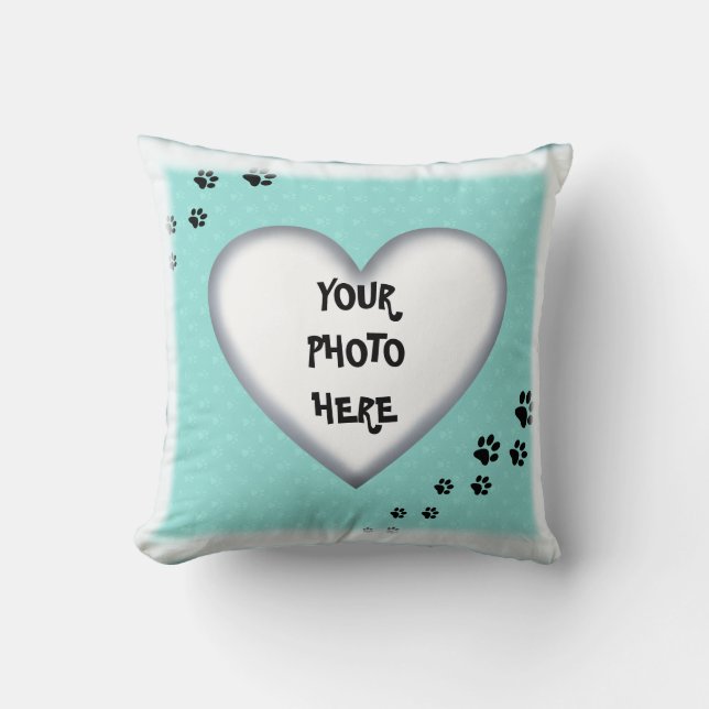 Coussin de chat avec empreintes de pattes, votre c (Recto)