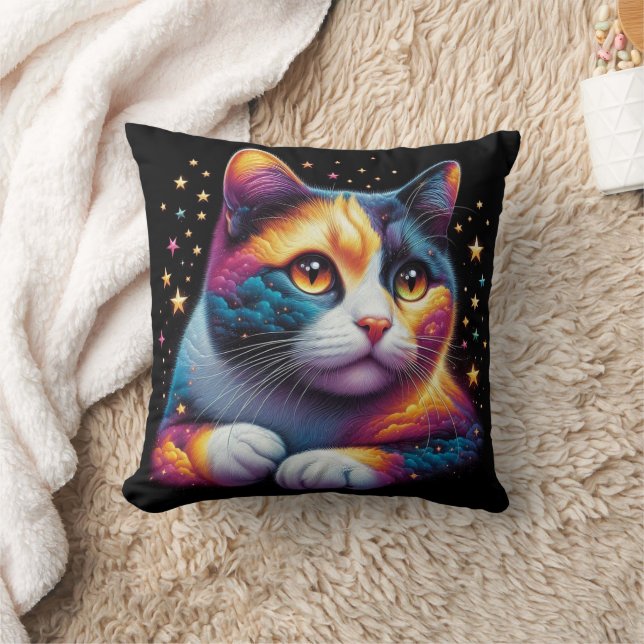Coussin de chat cosmique et rêveur ! (Couverture)