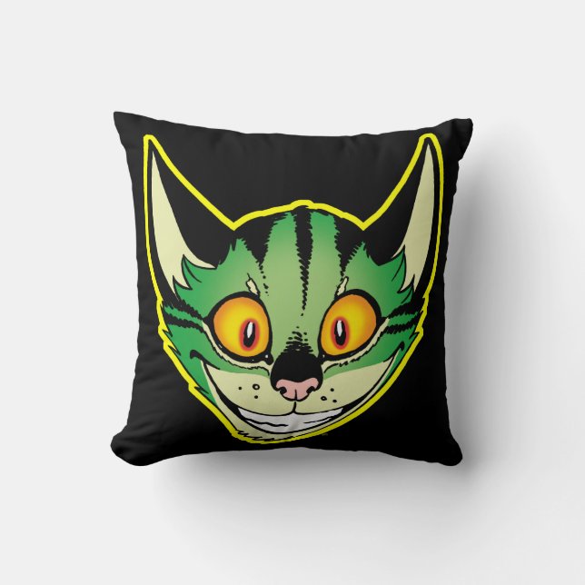 Coussin de chat de dessin fluorescent (Recto)