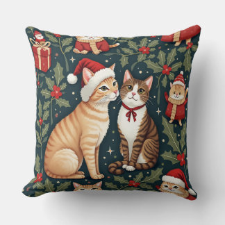 coussin de chat de noël
