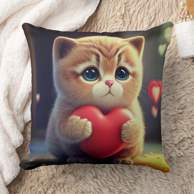 Coussin de chat mignon pour Amoureux de les chats (Couverture)